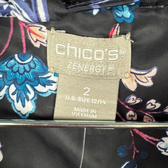 Nwt Chico's Zenergy Paisley Lightweight Gathered Sleeve Packable Jacket Sz 2(12) - Picture 10 of 14